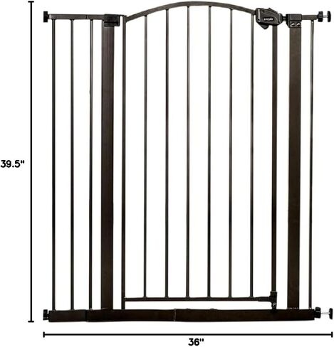 بوابة طويلة جدًا من Regalo Home Accents، تتضمن طقمين تمديد مقاس 4 بوصات، تمتد إلى 39.5 بوصة، تتضمن 4 مجموعات أدوات تثبيت بالضغط و4 مجموعات أدوات تثبيت على الحائط، برونزية in Kuwait