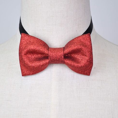 Men's Plain Color Pre-tied Bow Tie and Pocket Square Set | Glitter Sparkling Bow Tie set for men and women | CK Bow Tie (Black) in Kuwait