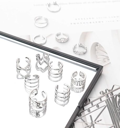 JOERICA 20Pcs Ear Cuff Earrings For Women Minimalist Cuff Earrings Non Piercing Clip Fake Lip Cartilage Helix Jewelry Set in Saudi Arabia