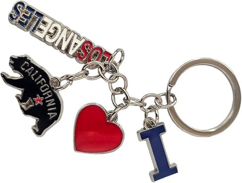 مجموعة CLGIFT مكونة من 12 سلسلة مفاتيح تذكارية من كاليفورنيا، سلسلة مفاتيح I Heart LA، سلسلة مفاتيح I Heart Los Angeles in Saudi Arabia