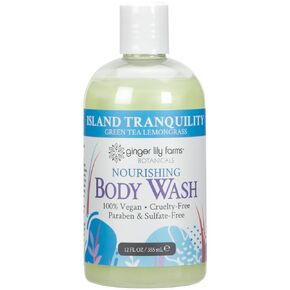 Ginger Lily Farms Botanicals Nourishing Body Wash, Island Tranquility, 100% Vegan & Cruelty-Free, Green Tea & Lemongrass Scent, 1 Gallon Refill (128 fl. oz.)