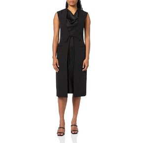 HALSTON Women's Jacklyn Dress in Crepe & Satin