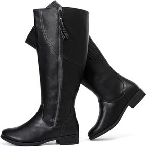 Luoika Women's Extra Wide Calf Knee High Boots, Wide Width Plus Size Knee-High Boots Low Heel Fashion Winter Boots.