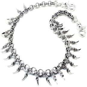 Double K Dragon Claw Symbol Biker Key Jean Wallet Chain (28") Silver Black CS79