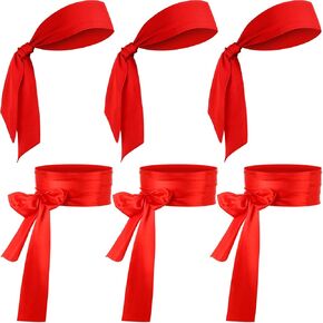 Geosar 9 Pcs Halloween Pirate Costume Accessories Set 3 Pirate Bandana 3 Eye Patch Eye Mask 3 Pirate Sash Waist Belt