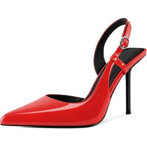 YODEKS Women's Slingback Heels Pointed Toe D'orsay High Heel Pumps 4 Inch Shoes US Size 5-13