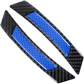 2PCS 3D Super Reflective Stickers Carbon Fiber Strips Car Wheel Eyebrow Anti-Scratch Protection Guards Trim Stickers Safety Reflector,Black+Red