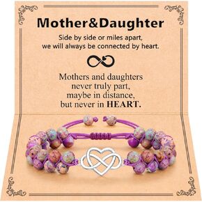 Infinity Heart Eternity Love Adjustable Bracelet Birthday Mother's Day Gifts for Mom Daughter Girls