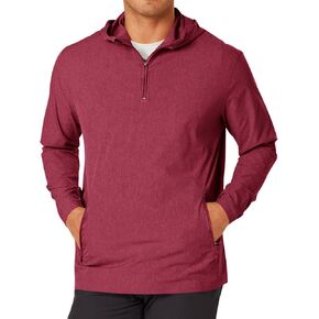Runcati Mens Sun Protection Hoodies Workout Long Sleeve Quarter Zip Athletic Hooded Sweatshirt Fishing Hiking Shirt