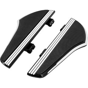 Motorcycle Driver Floorboard Front Footboards Pedal Rider Foot Pegs Fit For Harley Touring Road King Road Glide Electra Glide Street Glide Softail Black&Chrome