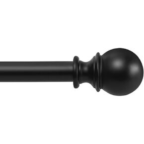 1 Inch Black Curtain Rods for Windows 36 to 72 Inch - Adjustable Drapery Rods with Exquisite Finial for Living Room, Bedroom, Kitchen, Outdoor Patio (Black,32-72")