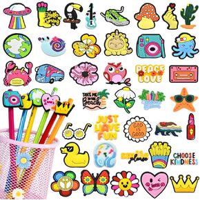 40 PCS Pencil Topper Decorations for Kids,Pen Toppers,Cute Pencil Charms Bulk,Pencil Clips Random Gifts for Elementary Students,Classroom Prizes Classroom Gifts for Students