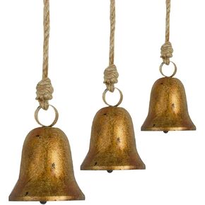 Bell, Door Decor Bells, Christmas Bells, Decorative Bells, Vintage Handmade and Rustic Lucky Christmas Bells, Large Gold Cow Bells Christmas Decor