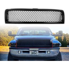 Glossy Black Grille Grill For Dodge RAM 1500 2500 3500 Mesh Hood Bumper Grill Grille Kit Cover Guard 1994 1995 1996 1997 1998 1999 2000 2001 2002