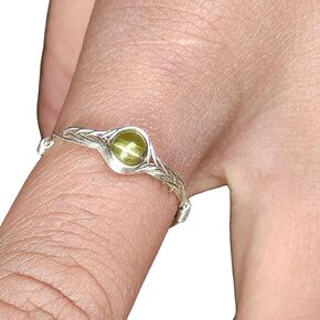 peridot ring 925 sterling silver rings for women stackable handmade by GRB ROY (5)