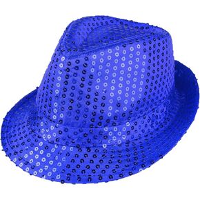MioCloth Fashion Sequin Fedora Hat for Men Women Jazz Hat Shining Bling Role Play Dance Hat Halloween Party Costume