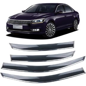 Rain Guards Suitable for 2011-2018 Passat,Window Visor,Dark Smoke Accessories,Window Deflectors,Rain Guard, 4 pcs