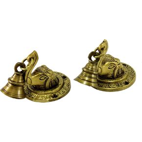 eSplanade Elephant Face Wall & Door Brass Decorative Bell Pair | Home Decor | Brass Showpiece (Pack of 2) in Kuwait