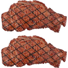 Framendino, 2 Pack Artificial Beef Steak Realistic Simulation Steak Display Model for Home Kitchen Display Decoration Props