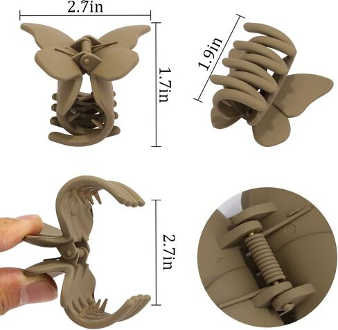Butterfly Hair Clips for Women and Girls - 4 Pcs 2.36" Nonslip Strong Hold Matte Hair Accessories Clamps Jaw Clips for Thin and Medium Hair, Gifts for in Kuwait