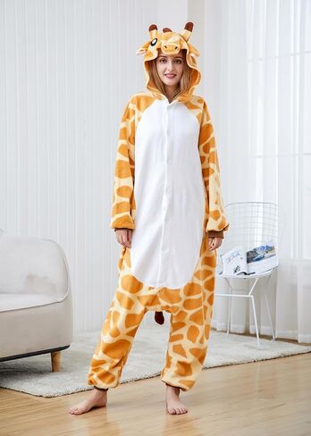 Adult Giraffe Onesie Cosplay Costume Halloween Outwear in Saudi Arabia