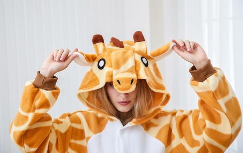 Adult Giraffe Onesie Cosplay Costume Halloween Outwear in Saudi Arabia