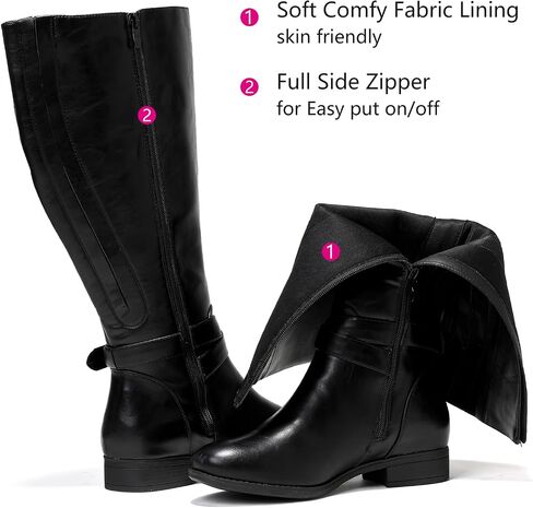 Luoika Women's Extra Wide Calf Knee High Boots, Wide Width Plus Size Knee-High Boots Low Heel Fashion Winter Boots. in Saudi Arabia