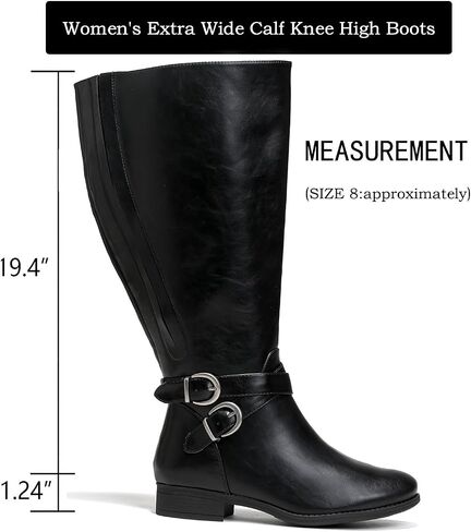 Luoika Women's Extra Wide Calf Knee High Boots, Wide Width Plus Size Knee-High Boots Low Heel Fashion Winter Boots. in Saudi Arabia