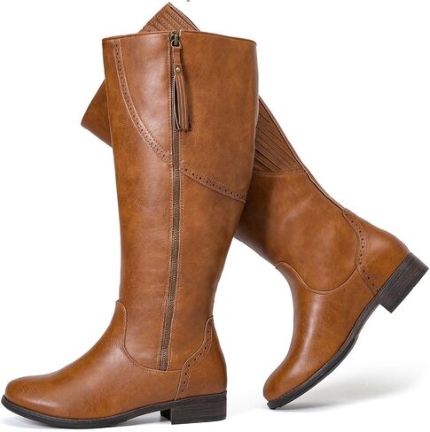 Luoika Women's Extra Wide Calf Knee High Boots, Wide Width Plus Size Knee-High Boots Low Heel Fashion Winter Boots. in Saudi Arabia