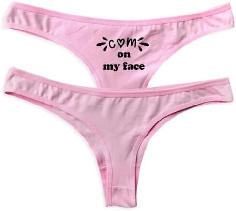 Cum on my Face Cotton T Back Women Sexy Thong Underwear - Extra Small Pink in Saudi Arabia
