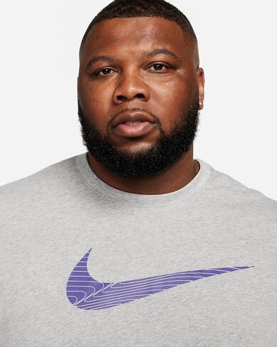 Nike - T-Shirts (Men's and Women's) (US, Alpha, Small, Regular, Regular, Men's - Nike - Grey/Violet (FJ2464-063)) in Saudi Arabia