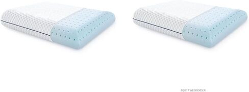 WEEKENDER Gel Memory Foam Pillow - Standard Size - 1-Pack - Medium Plush Feel - Neck & Shoulder Support - For Back, Side, & Stomach Sleepers - Home, Hotel, & Hospital Essentials in Kuwait