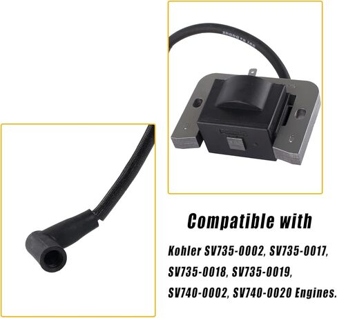 ملف الإشعال 32-707-01-S متوافق مع محركات Kohler SV735-0002، SV735-0017، SV735-0018، SV735-0019، SV740-0002، SV740-0020 محركات معدات الحديقة والحدائق تحل محل 24-584-52-S( 2 قطعة) in Kuwait