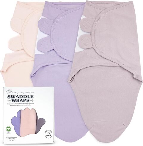Preemie Swaddles 4-7 lbs - 3-Pack Premature Babies Swaddle Sleep Sack - Organic Cotton - Premature Infant Sleeping Sack - Easy Adjustable Baby Swaddle Blanket Wrap (Galaxy) in Kuwait