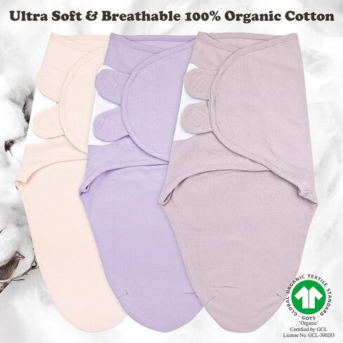 Preemie Swaddles 4-7 lbs - 3-Pack Premature Babies Swaddle Sleep Sack - Organic Cotton - Premature Infant Sleeping Sack - Easy Adjustable Baby Swaddle Blanket Wrap (Galaxy) in Kuwait