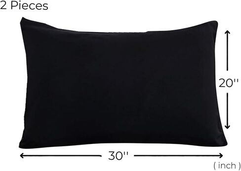 Mohap Zipper Pillowcase 4 Pieces Brushed Microfiber 1800 Hotel Quality Super Soft Pillow Cover No Shrinkage No Fade Pillow Protectors - Black, Queen in Kuwait