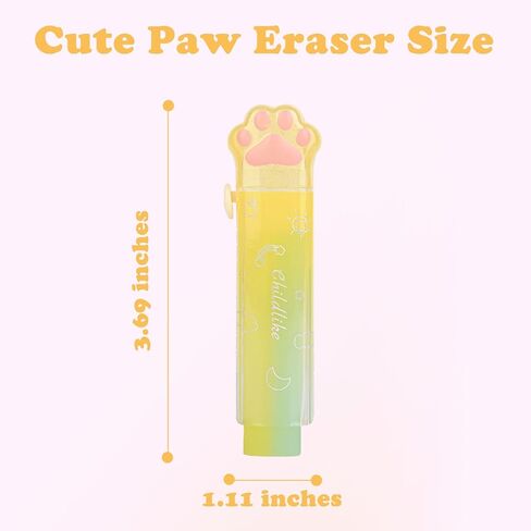 محايات مخالب القطط، 4 قطع ممحاة لطيفة بألوان قوس قزح قابلة للسحب للأطفال، ممحاة مطاطية قابلة للسحب للطلاب لكتابة ورسم محايات جمالية لمستلزمات القرطاسية المدرسية in Kuwait