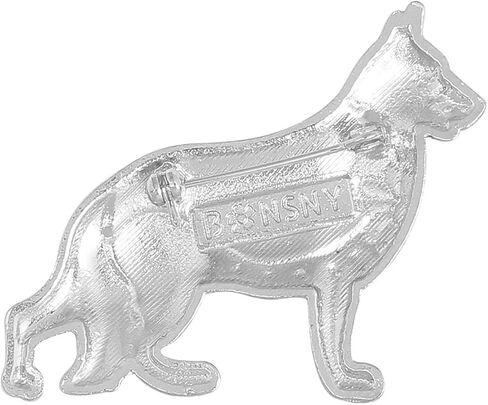 بروش كلب الراعي الألماني مصنوع من سبائك المينا ودبابيس على شكل جرو وحيوان أليف ووشاح وإكسسوارات مجوهرات هدايا للنساء والسيدات (أسود) in Kuwait