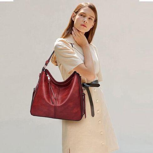 Women Handbags and Purse Sets Vegan Leather Tote Bags Fashion Hobo Bags Shoulder Bag Satchel Handbag Zip Wallet 2Pcs in Saudi Arabia