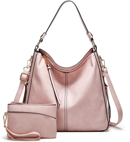 Women Handbags and Purse Sets Vegan Leather Tote Bags Fashion Hobo Bags Shoulder Bag Satchel Handbag Zip Wallet 2Pcs in Saudi Arabia