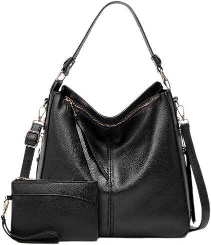 Women Handbags and Purse Sets Vegan Leather Tote Bags Fashion Hobo Bags Shoulder Bag Satchel Handbag Zip Wallet 2Pcs in Saudi Arabia