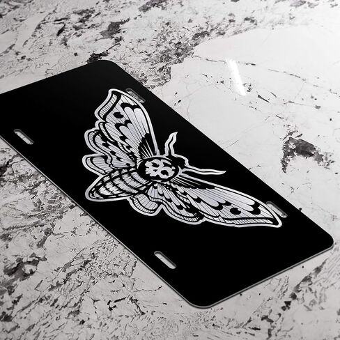 Classic Horror Film Etched Vanity Front License Plates (Skull Moth) in Saudi Arabia