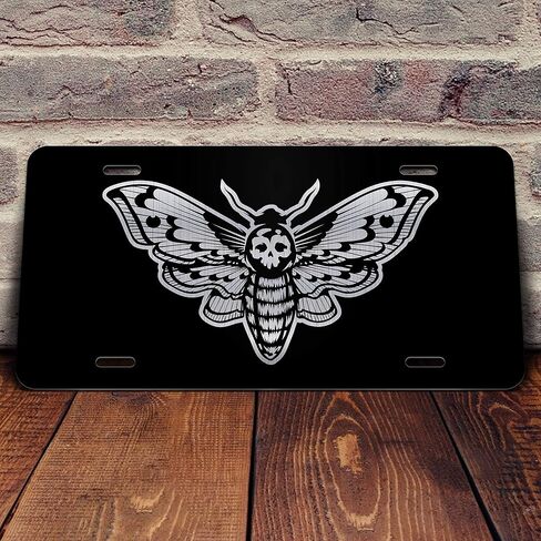 Classic Horror Film Etched Vanity Front License Plates (Skull Moth) in Saudi Arabia
