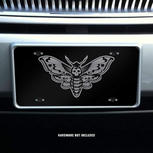 Classic Horror Film Etched Vanity Front License Plates (Skull Moth) in Saudi Arabia