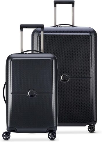 DELSEY Paris Turenne Hardside Luggage with Spinner Wheels, Black, 2-Piece Set with Soft Pocket (19/27) in Saudi Arabia