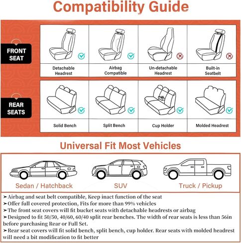 أغطية مقاعد السيارة Coverado الأمامية، عبوتان من أغطية المقاعد العالمية للسيارات، وسائد مقعد جلدية فاخرة، واقيات مقاعد مقاومة للماء والأوساخ وأغطية مقاعد مقاومة للأشعة فوق البنفسجية تناسب معظم المركبات باللون الأسود in Kuwait