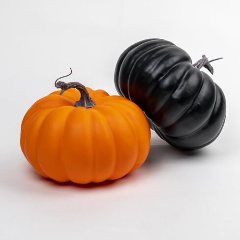 7 inch Artificial Orange Pumpkin Foam Harvest Decor Fake Paintable Pumpkin Decoration for Fall Autumn Halloween Holiday Home Decor (Orange) in Saudi Arabia
