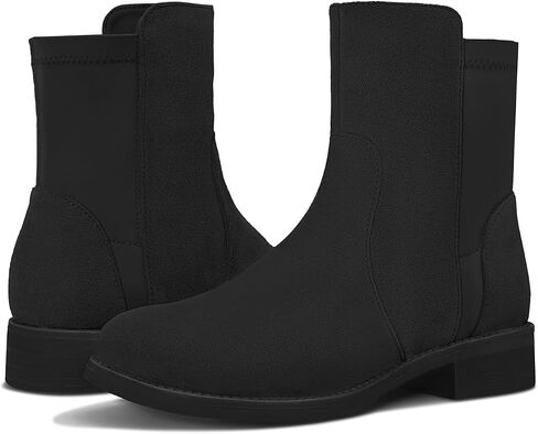 حذاء بوت للكاحل للنساء من Shoe'N Tale، حذاء قصير بمقدمة مستديرة مكتنزة وكعب منخفض وسحاب جانبي in Kuwait
