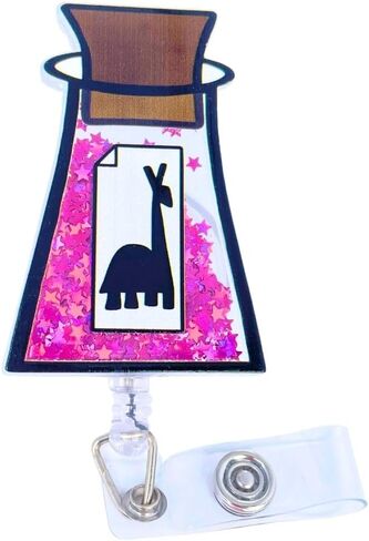 YJ PREMIUMS Llama Potion Shaker Badge Reel | Funny Cute Nurse Purple Alpaca Llama Extract Retractable Badge Holder Name Card ID Clip for Nurses Practitioner Medical Coworker Gifts Essentials in Kuwait