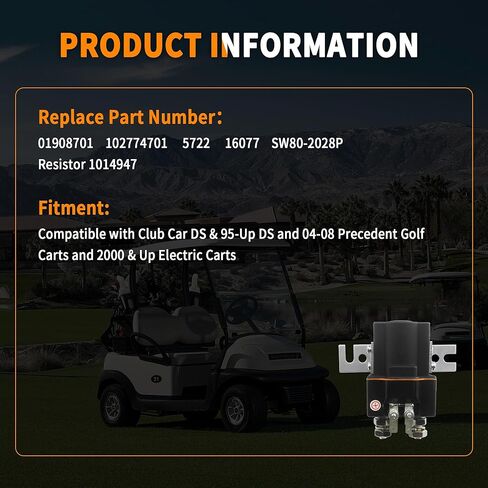 101908701 عربة الجولف الملف اللولبي 48 فولت مرحل موصل الملف اللولبي 4 محطة متوافقة مع Club Car 95-Up DS و04-Up استبدال عربات الجولف السابقة لـ 102774701 5722 in Kuwait